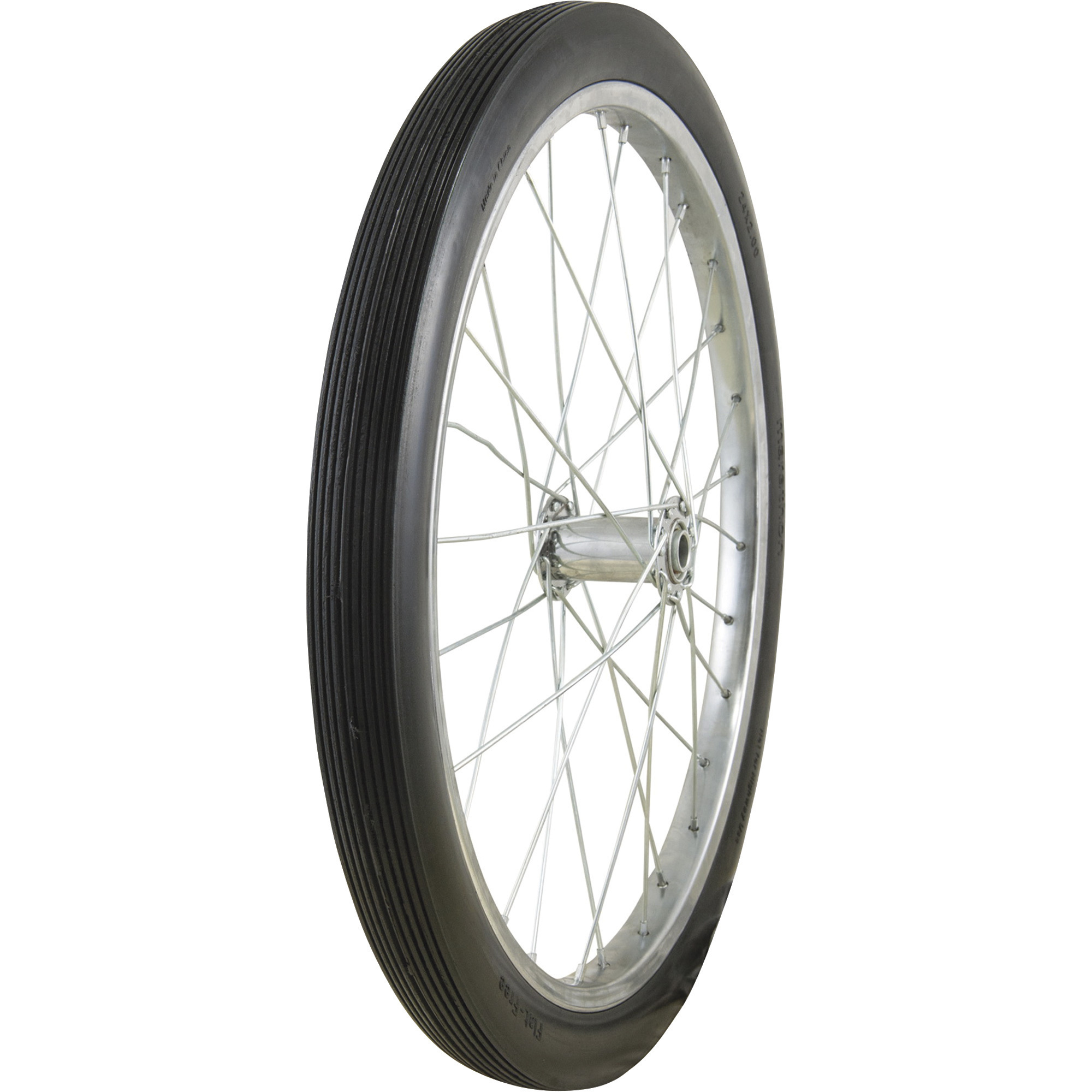 Marathon Tires Flat-Free Tire on Steel Spoke Rim, 3/4in. Bore, 26 x 2.125in.